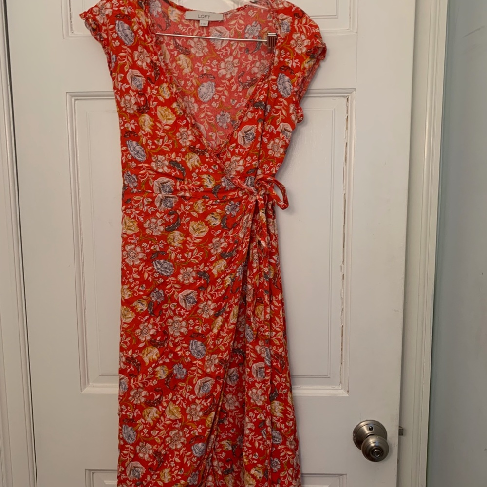 Loft Summer Wrap Floral Dress
